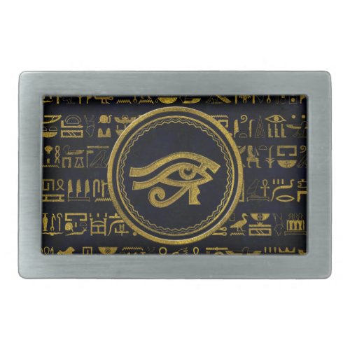 Gold Egyptian Eye of Horus _ Wadjet Belt Buckle