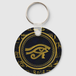 Gold Egyptian Eye of Horus - Wadjet Keychain