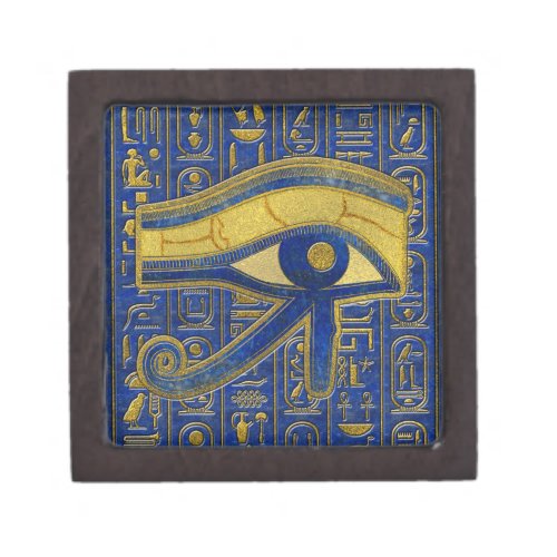 Gold Egyptian Eye of Horus _ Wadjet Lapis Lazuli Gift Box