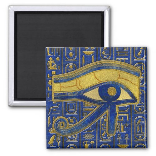 Gold Egyptian Eye of Horus _ Wadjet Lapis Lazuli Magnet