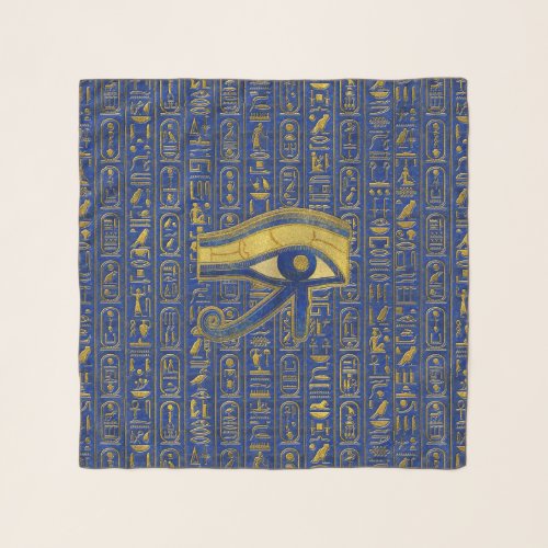 Gold Egyptian Eye of Horus _ Wadjet Lapis Lazuli Scarf