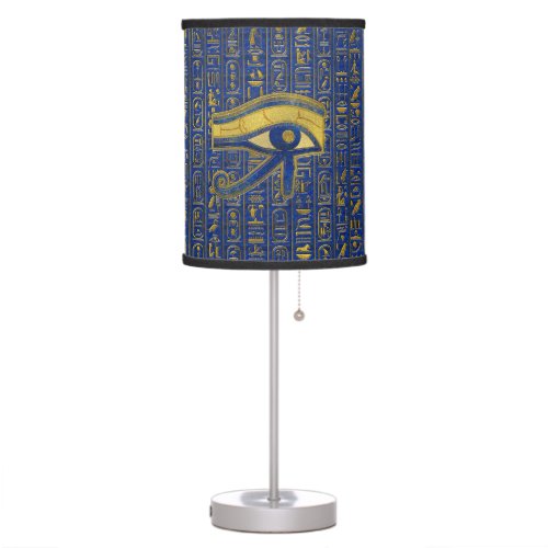 Gold Egyptian Eye of Horus _ Wadjet Lapis Lazuli Table Lamp