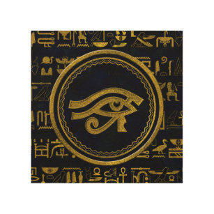 Gold Egyptian Eye of Horus - Wadjet Wood Wall Art