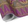 Gold Egyptian Hieroglyphics Papyrus Scarab Floral Wrapping Paper