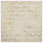 Gold Egyptian Hieroglyphs on Ivory Fabric