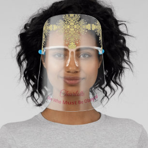 Gold Egyptian Queen Head Dress Funny Women's Face Shield