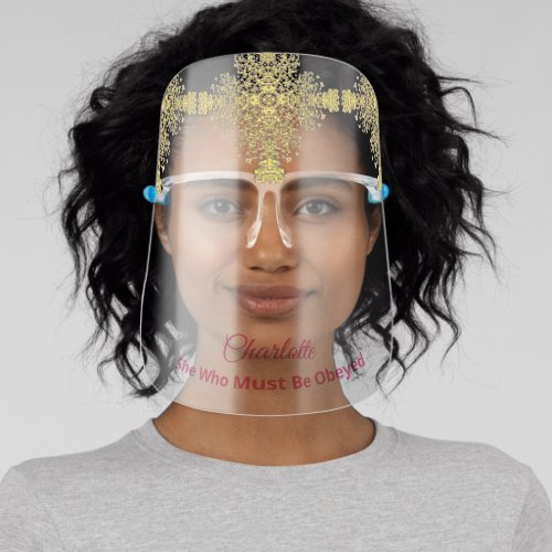 Gold Egyptian Queen Head Dress Funny Womens Face Shield