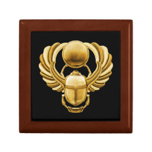 Gold Egyptian Scarab Jewelry Box