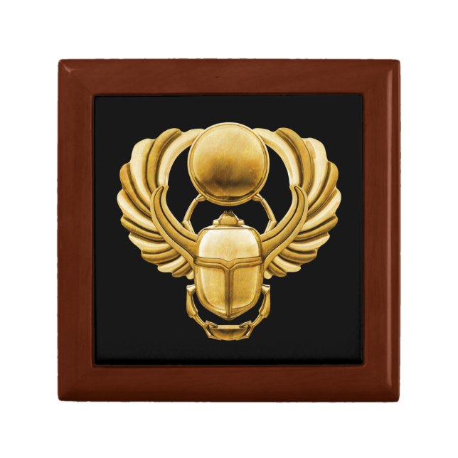 Gold Egyptian Scarab Jewelry Box (Front)