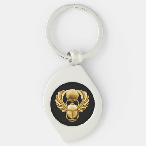 Gold Egyptian Scarab Keychain