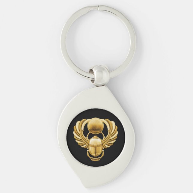 Gold Egyptian Scarab Keychain (Front)