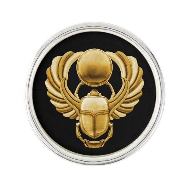 Gold Egyptian Scarab Lapel Pin (Front)