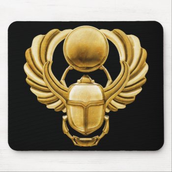 Gold Egyptian Scarab Mouse Pad by packratgraphics at Zazzle
