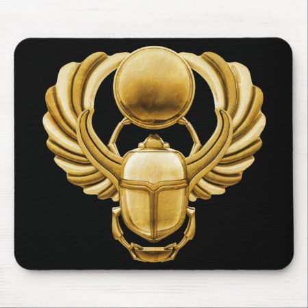 Gold Egyptian Scarab Mouse Pad