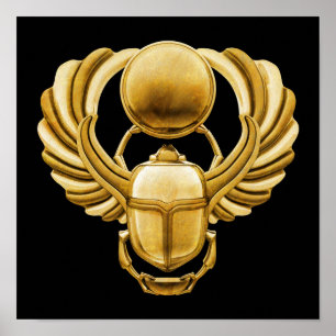 Gold Egyptian Scarab Poster