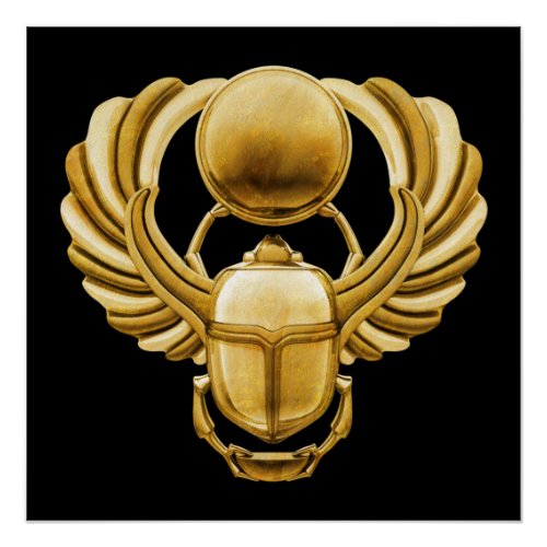 Gold Egyptian Scarab Poster