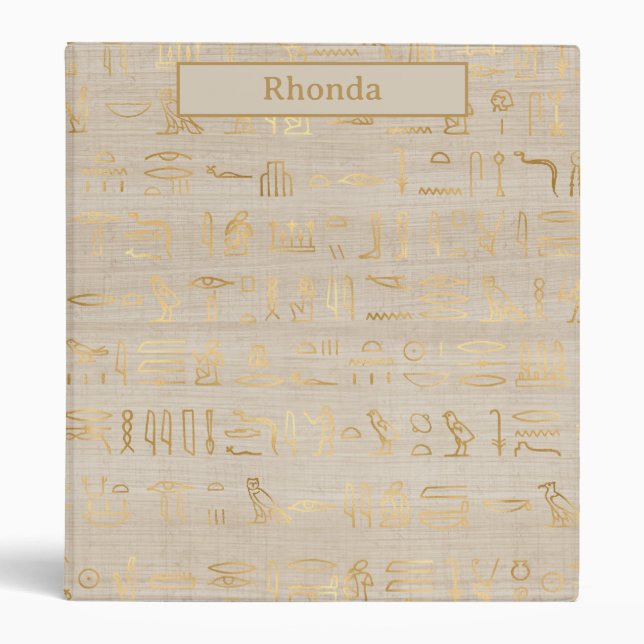 Gold Egyptian Theme 3 Ring Binder (Front)