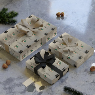 Gold Eid Wrapping Paper   Kaaba & Masjid Design