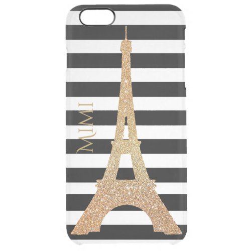 Gold Eiffel Tower Clear iPhone 6 Plus Case