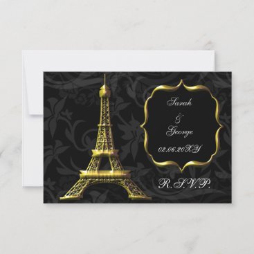 gold Eiffel tower french  rsvp standard 3.5 x 5