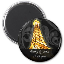 gold Eiffel Tower French wedding Save the Date Magnet