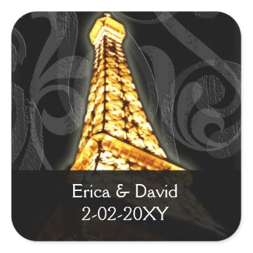 gold Eiffel Tower French wedding Seals