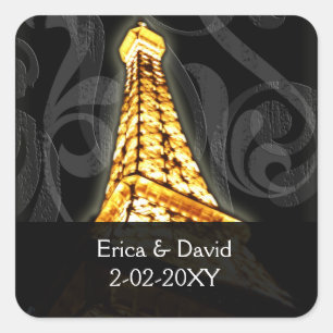 gold Eiffel Tower French wedding Seals