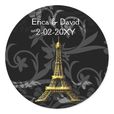 gold Eiffel Tower French wedding Seals