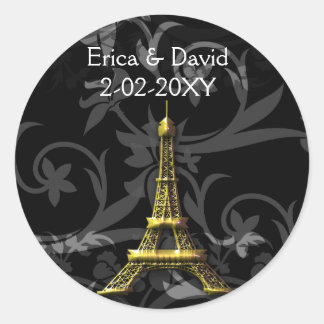 gold Eiffel Tower French wedding Seals