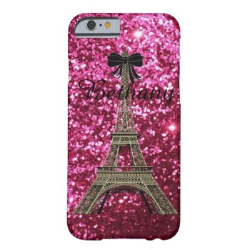Gold Eiffel Tower On Shiny Pink Iphone 6 Case by Godsblossom at Zazzle