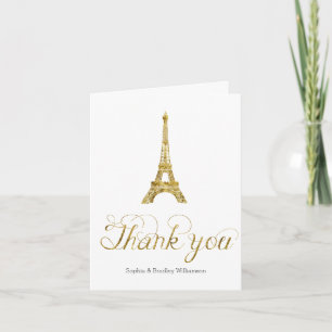 Gold Eiffel Tower Thank you