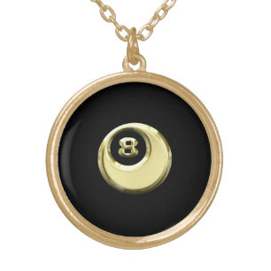 Gold Eight Ball Plated Necklace