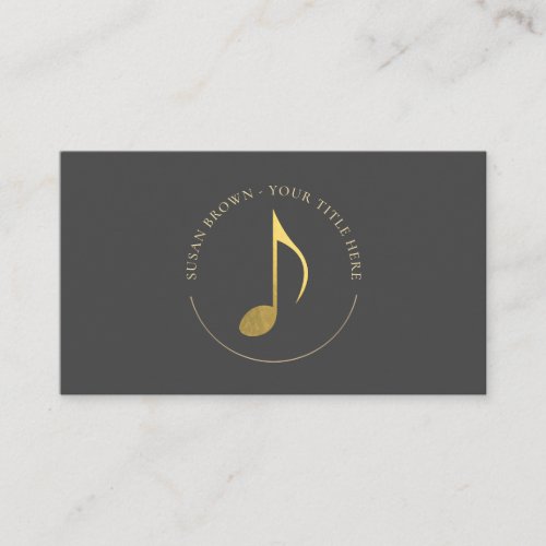 Gold Eighth Note Logo Business Card