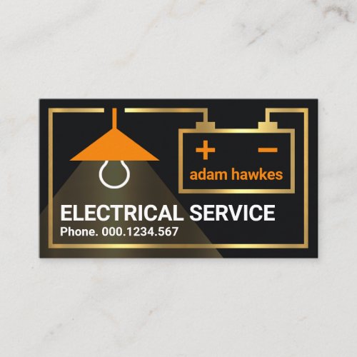 Gold Electric Circuit Frame Business Card