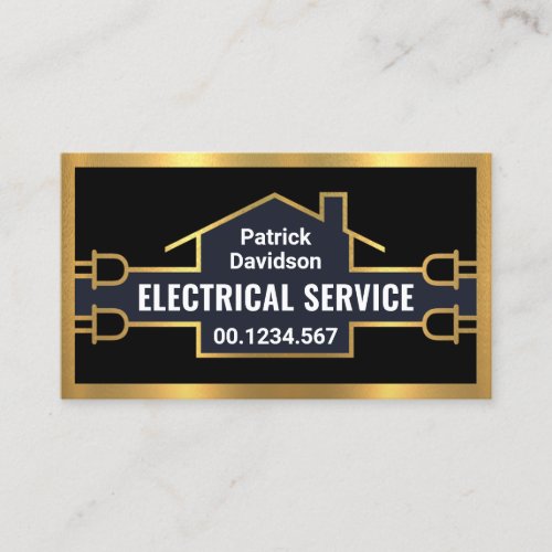 Gold Electrical Home Circuit Business Card