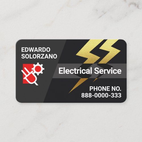 Gold Electrical Lightning Power Business Card