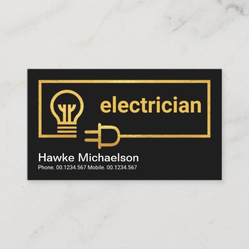 Gold Electrical Wiring Circuit Board Electrician Business Card