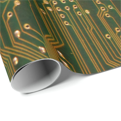 Gold Electronics Circuit Board Wrapping Paper Zazzle