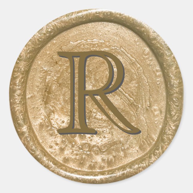 Gold Elegance Classic Round Sticker (Front)