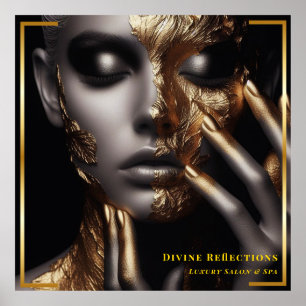 Gold Elegance Divine Reflections Salon & Spa Poste Poster