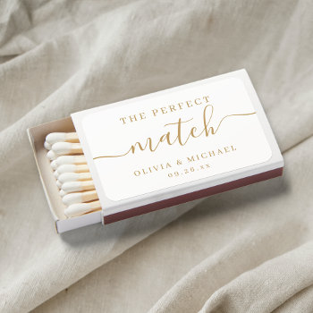 Gold Elegance The Perfect Match Wedding Favors by AvaPaperie at Zazzle