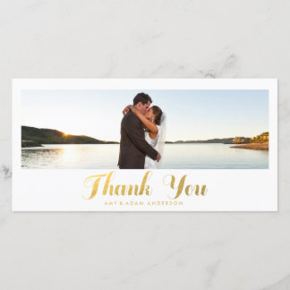 Gold Elegance | Wedding Thank You Photo Card