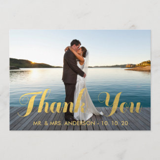 GOLD ELEGANCE | WEDDING THANK YOU PHOTO CARD