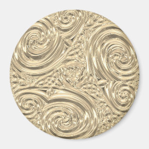 Gold elegant art nouveau abstract  magnet
