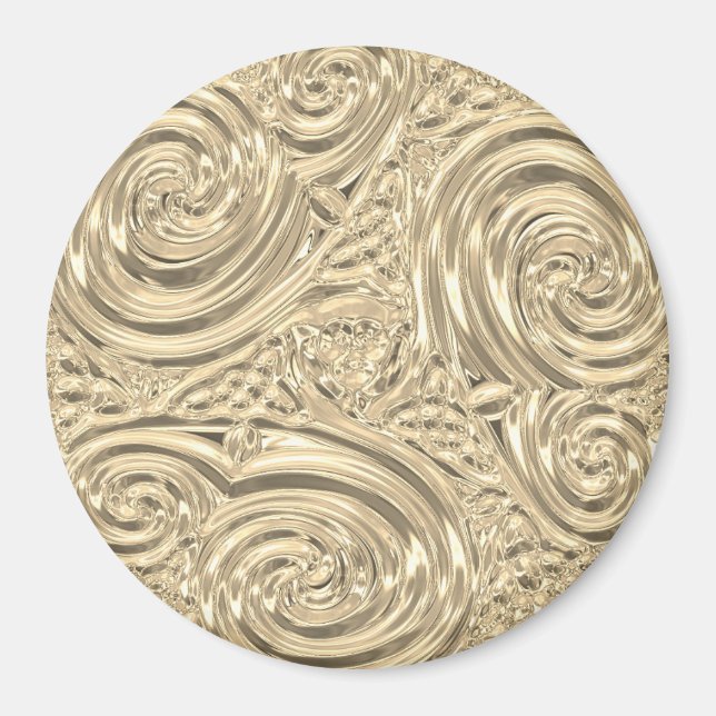 Gold elegant art nouveau abstract  magnet (Front)