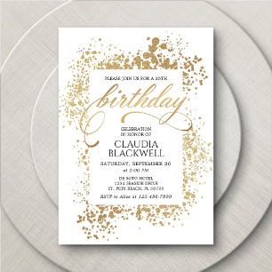 Gold Elegant Birthday Invitation