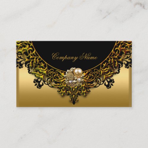 Gold Elegant Black Gold Boutique Jewel Business Card