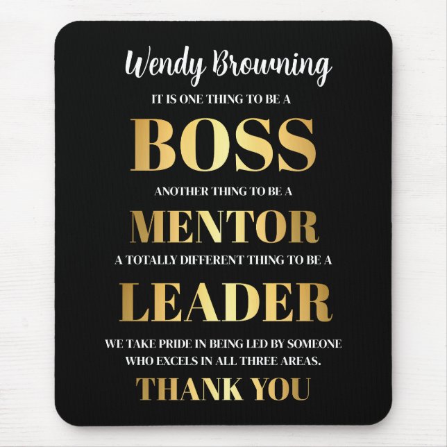 gold Elegant Boss appreciation week  Mouse Pad (Front)