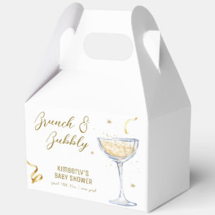 Gold Elegant Brunch Bubbly Champagne Baby Shower Favor Boxes