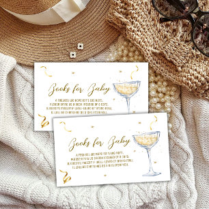 Gold Elegant Brunch Champagne Books Baby Shower  Enclosure Card